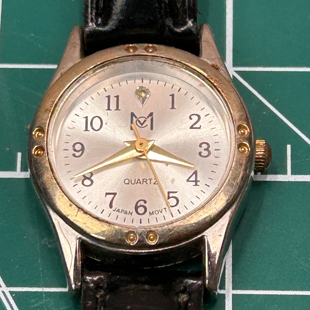 Vintage MC Quartz Japan Movt Ladies Watch Gold Tone Stainless Steel Case